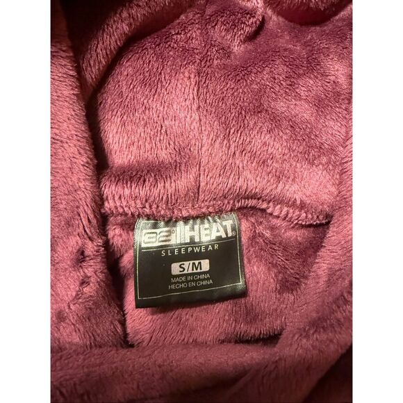 32 Degrees Heat Women's Cozy Plush Hooded Sleep Lounger Purple Hood Pockets S/M - Picture 6 of 8